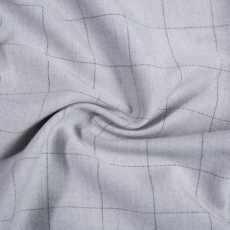 FX54237 Anpassade mönster Polyester Viscose Check Suit Tyg med spandex för uniformer